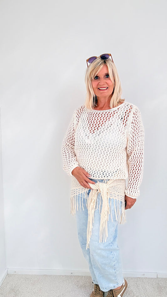 JEANS HOSE MIT TUCH