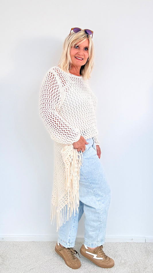 JEANS HOSE MIT TUCH