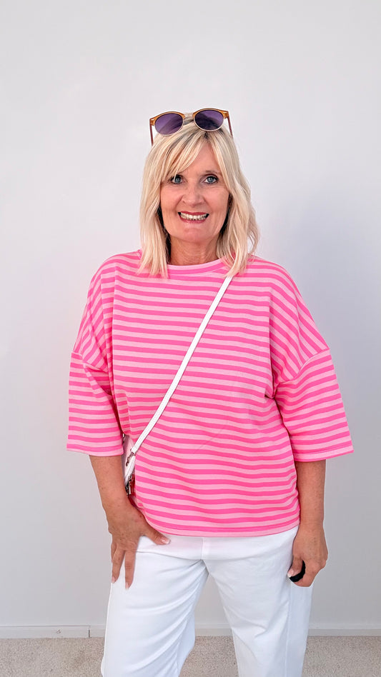 SHIRT GESTREIFT "PINK"