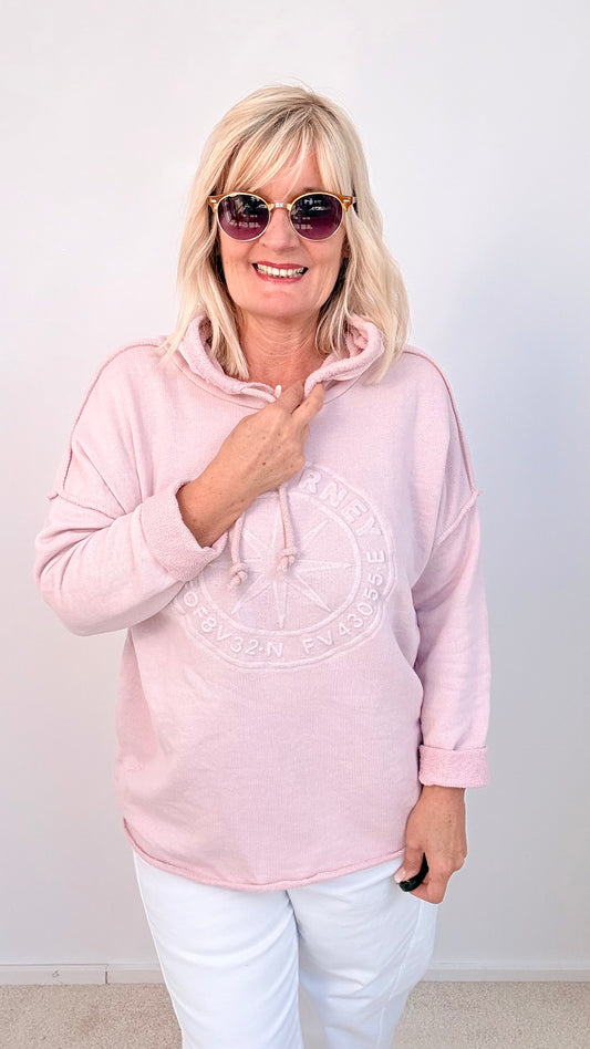 SWEATSHIRT MIT KAPUZE"NORDERNEY" PUDER ROSA