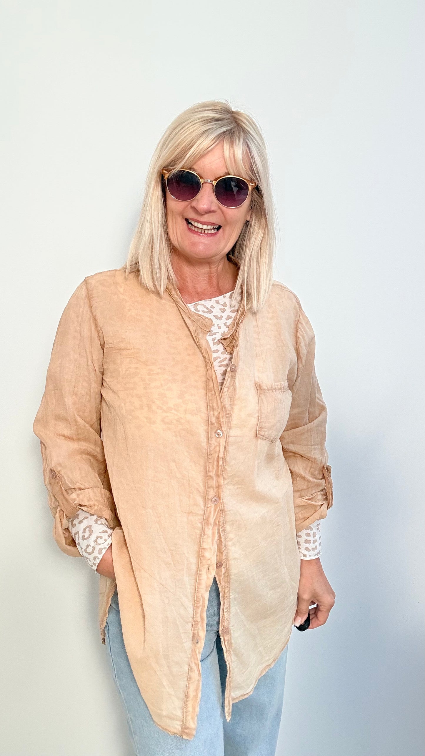 TRANSPARENTE SPORTLICHE BLUSE "CAMEL"