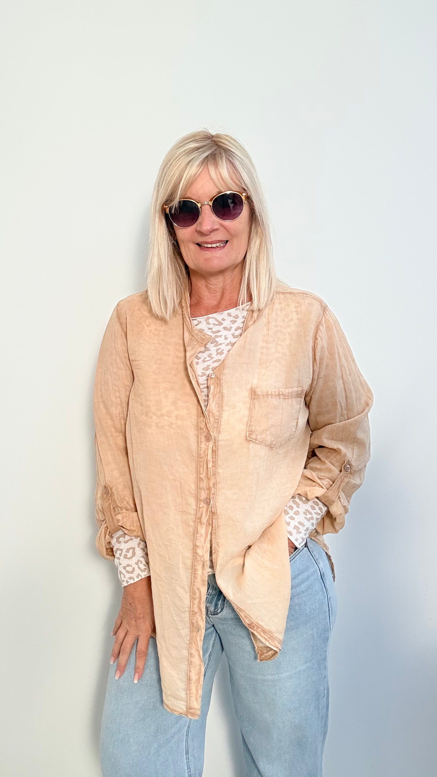 TRANSPARENTE SPORTLICHE BLUSE "CAMEL"