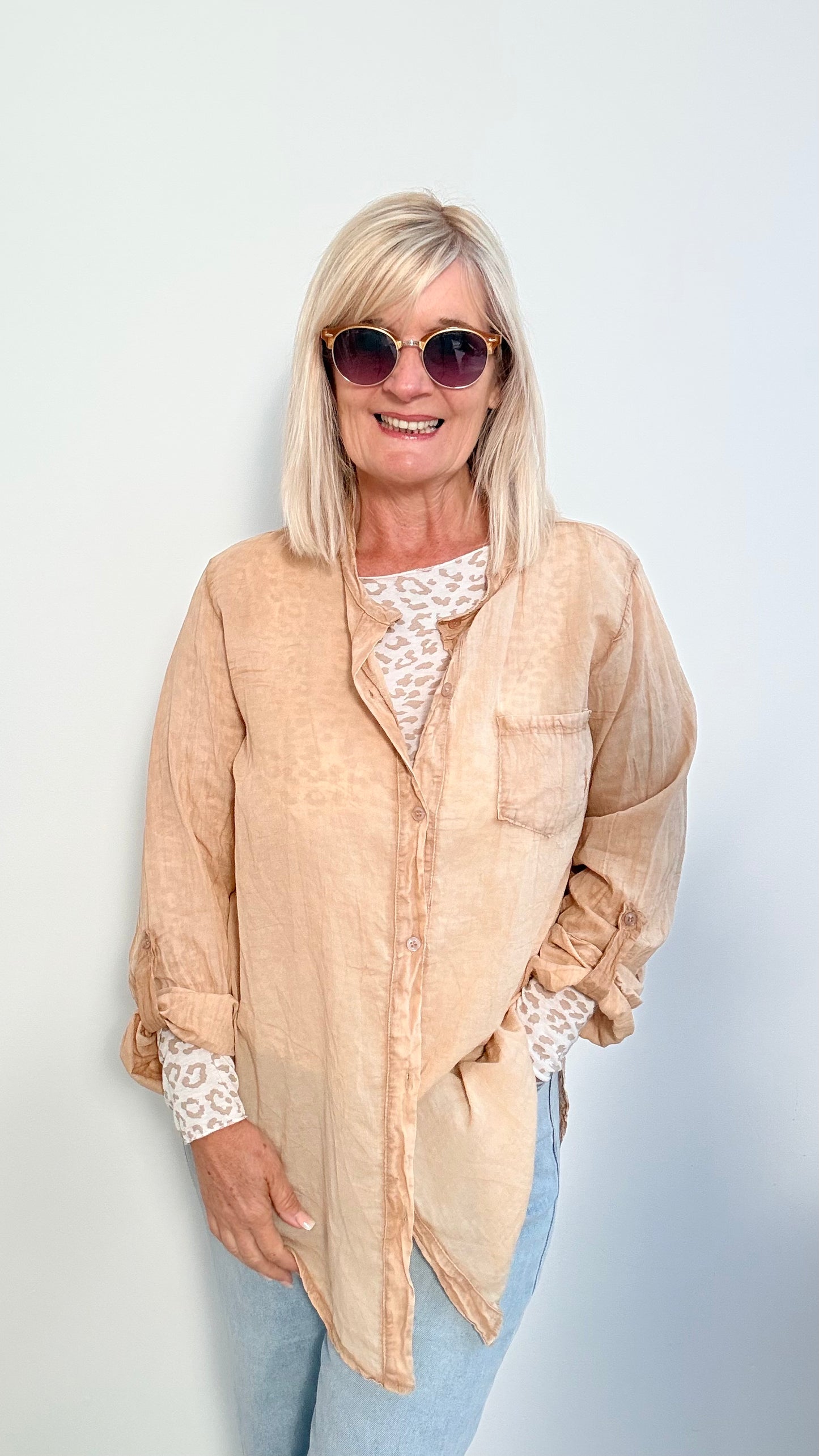 TRANSPARENTE SPORTLICHE BLUSE "CAMEL"