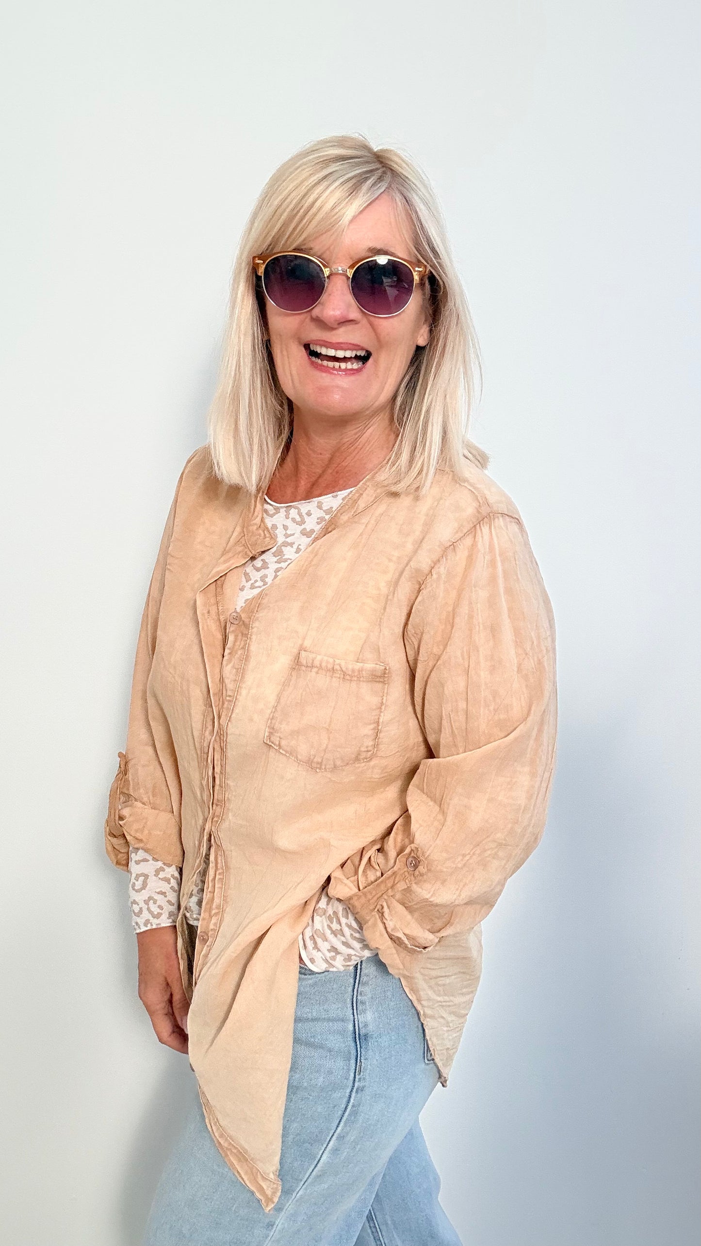 TRANSPARENTE SPORTLICHE BLUSE "CAMEL"