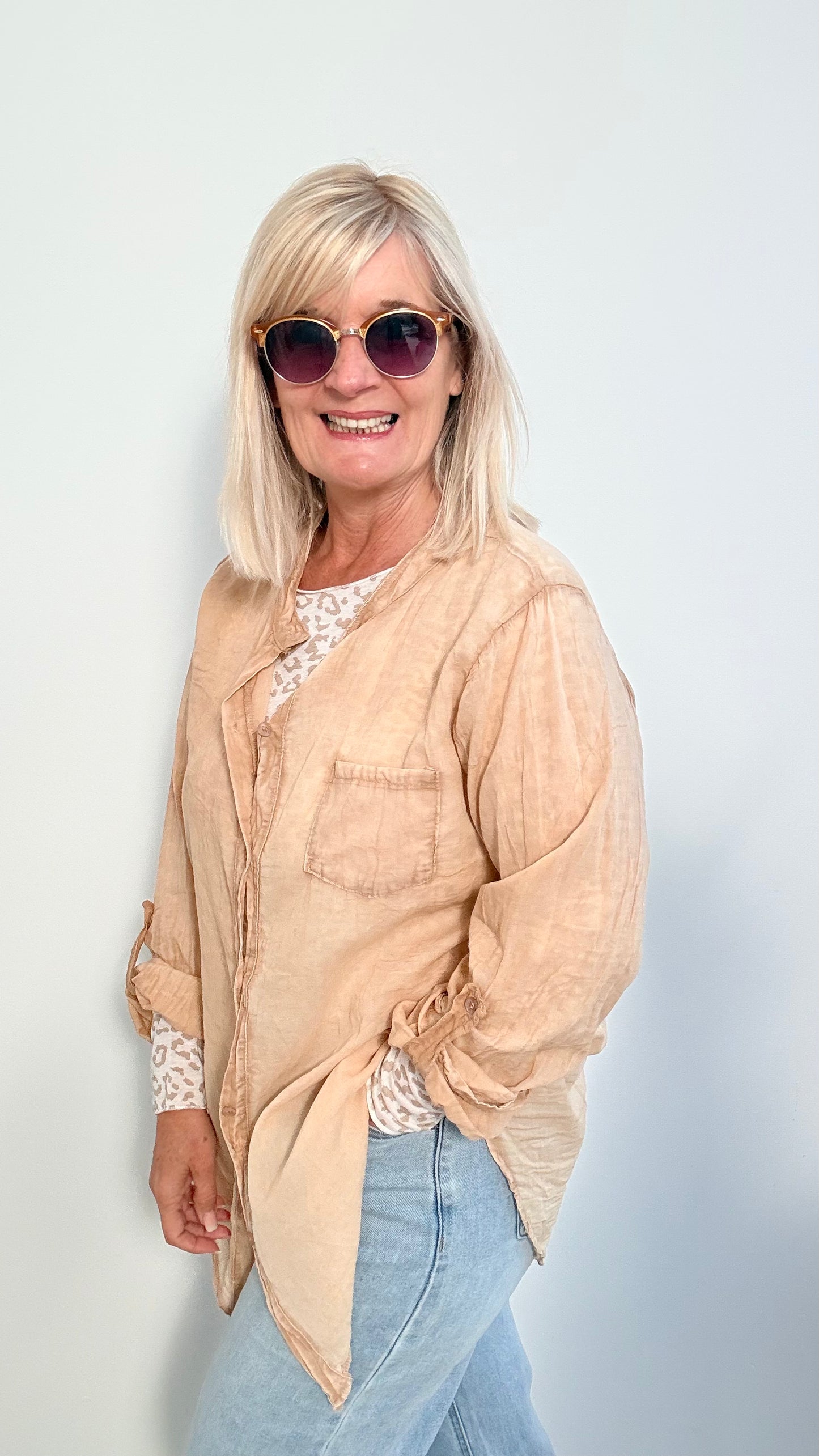 TRANSPARENTE SPORTLICHE BLUSE "CAMEL"