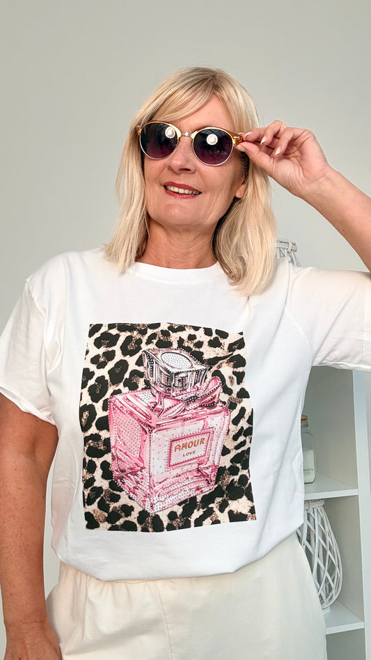 T-SHIRT "ANIMAL/FLACON" ROSA