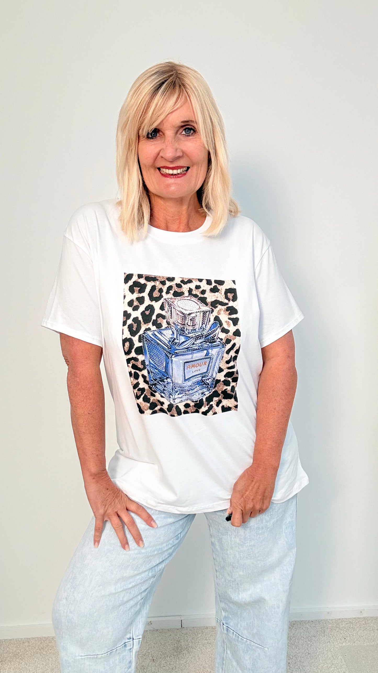 T-SHIRT "ANIMAL/FLACON" BLAU