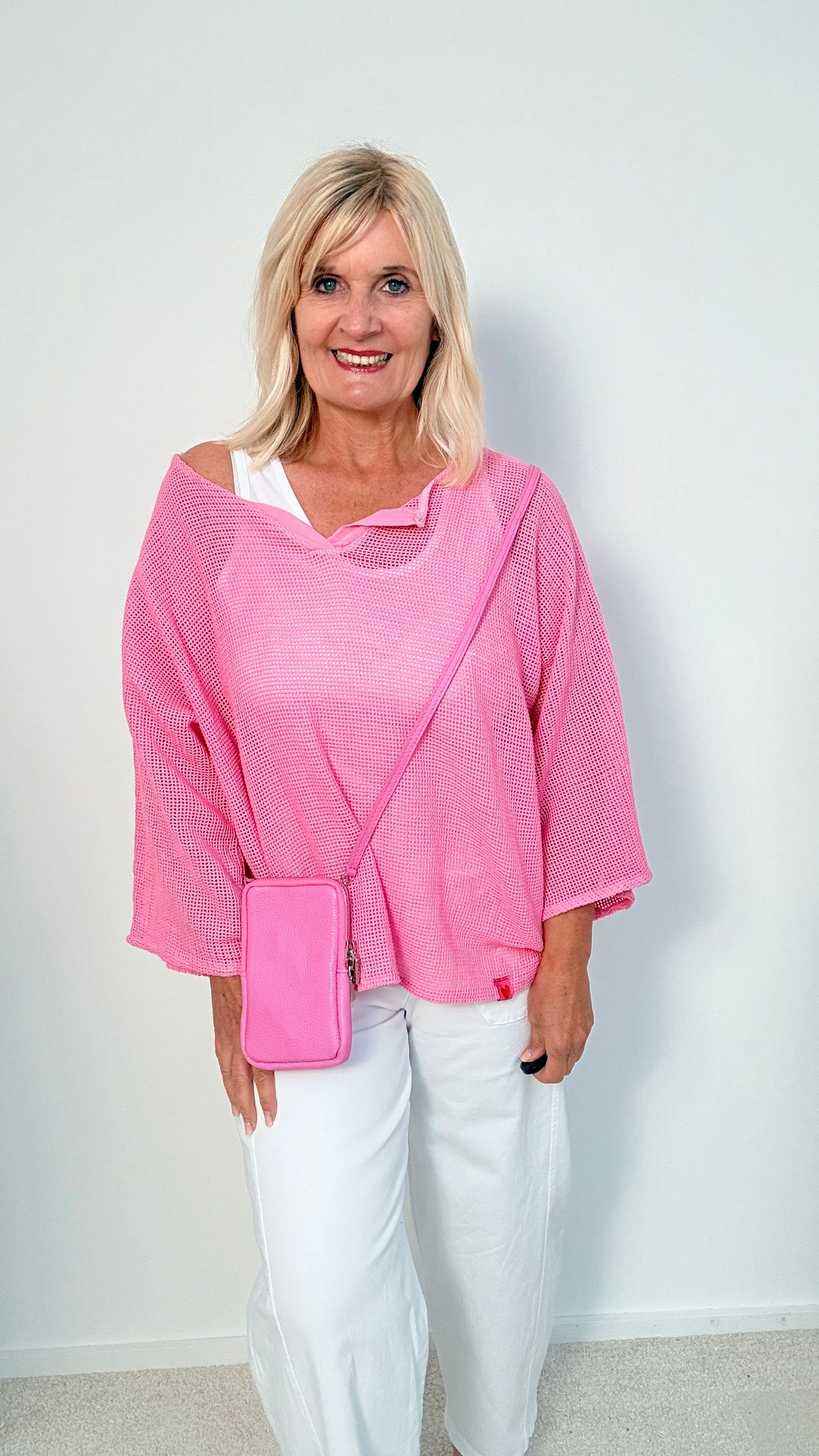 NETZ PULLI MIT TOP "PINK"