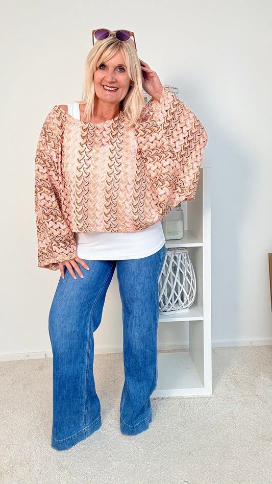 BLUSE " BUNT" BEIGE"