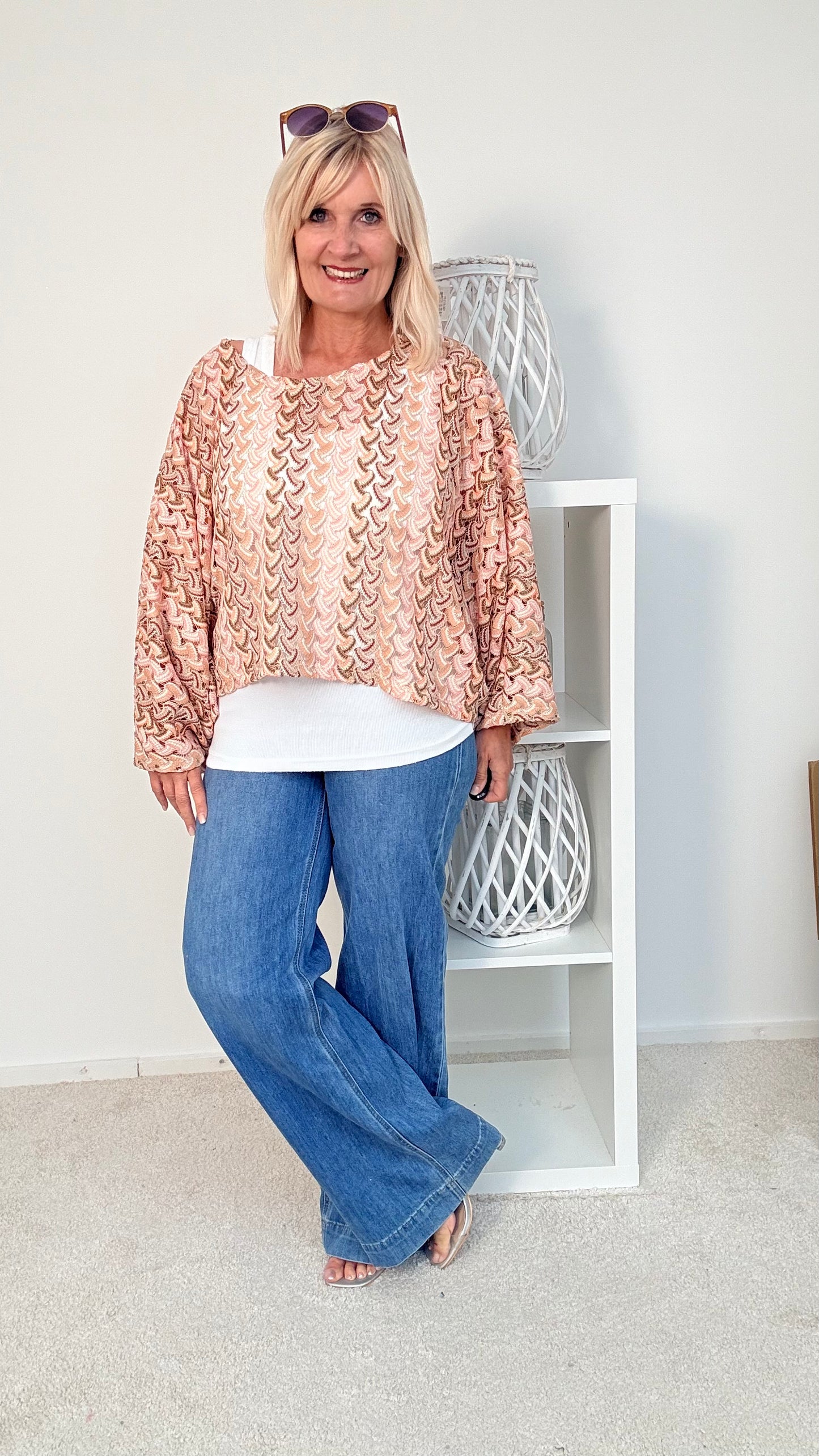 BLUSE " BUNT" BEIGE"