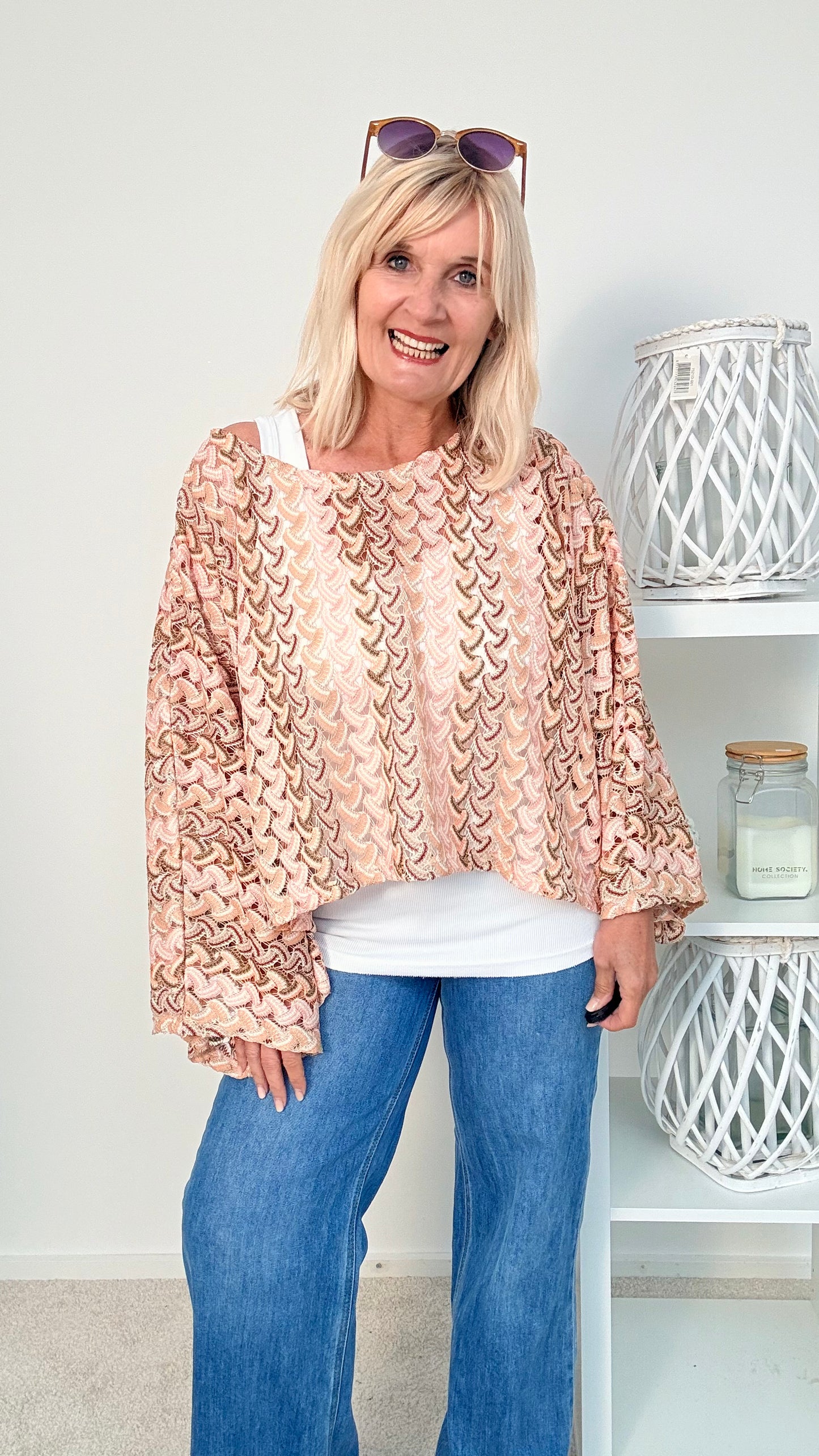 BLUSE " BUNT" BEIGE"