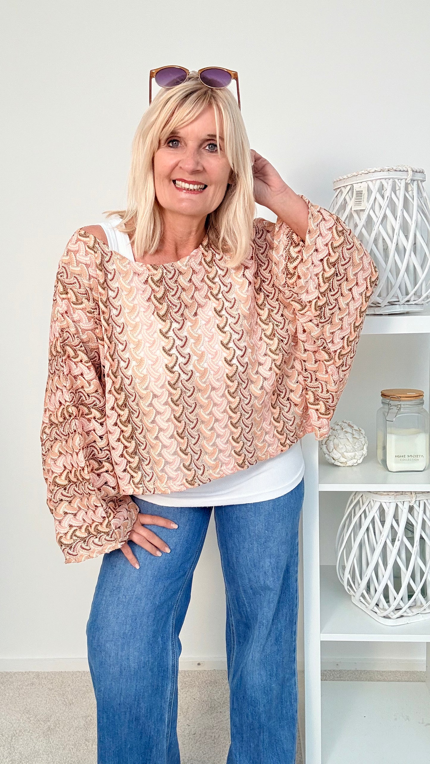 BLUSE " BUNT" BEIGE"