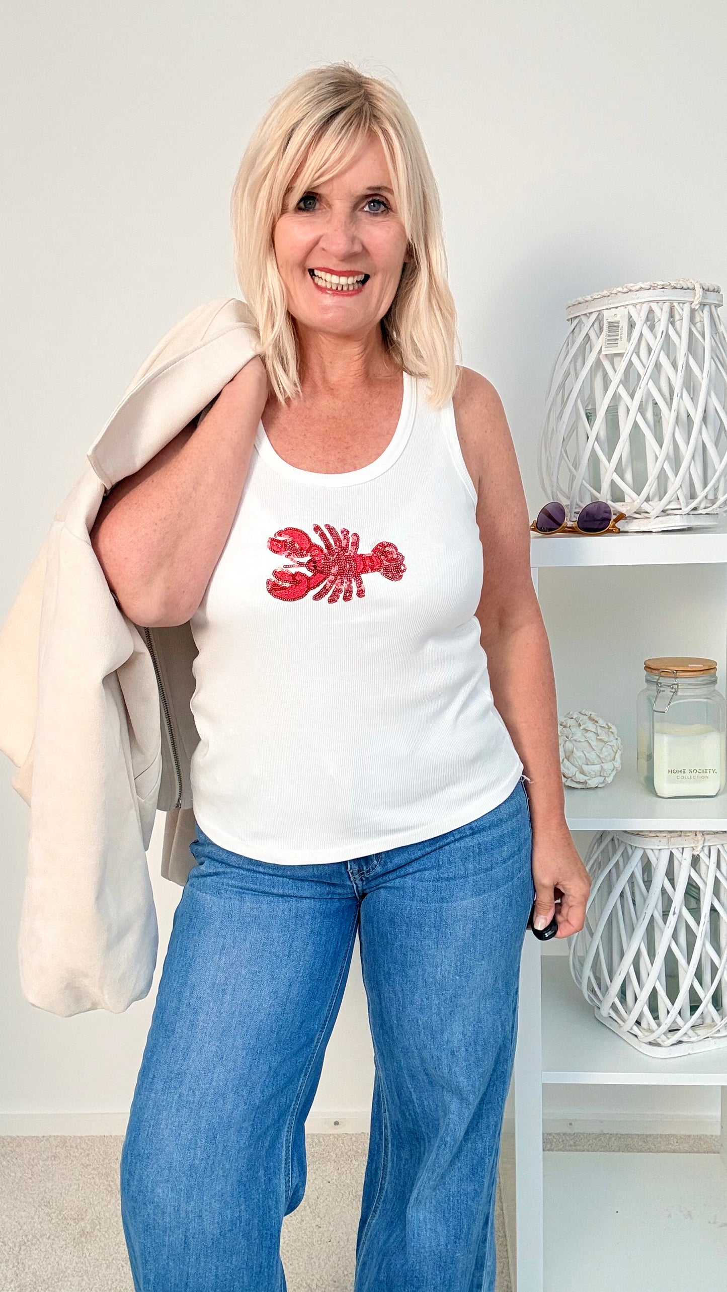 TANK TOP " MIT PAILLETTEN SYMBOL" SKORPION