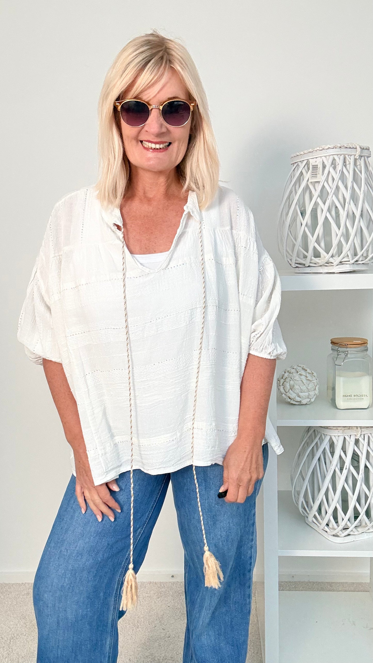 BLUSE " LEICHT GEWEBTE OPTIK"
