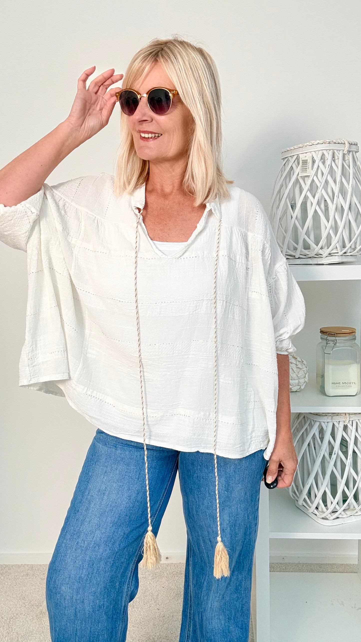 BLUSE " LEICHT GEWEBTE OPTIK"