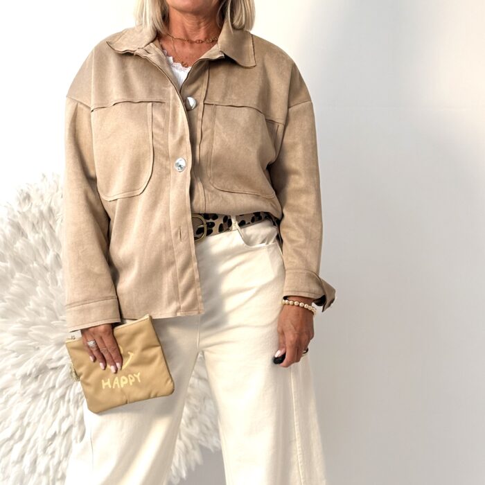 WASCHLEDER HEMD "BEIGE"