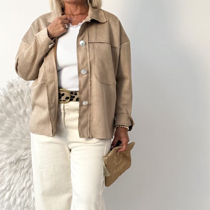 WASCHLEDER HEMD "BEIGE"