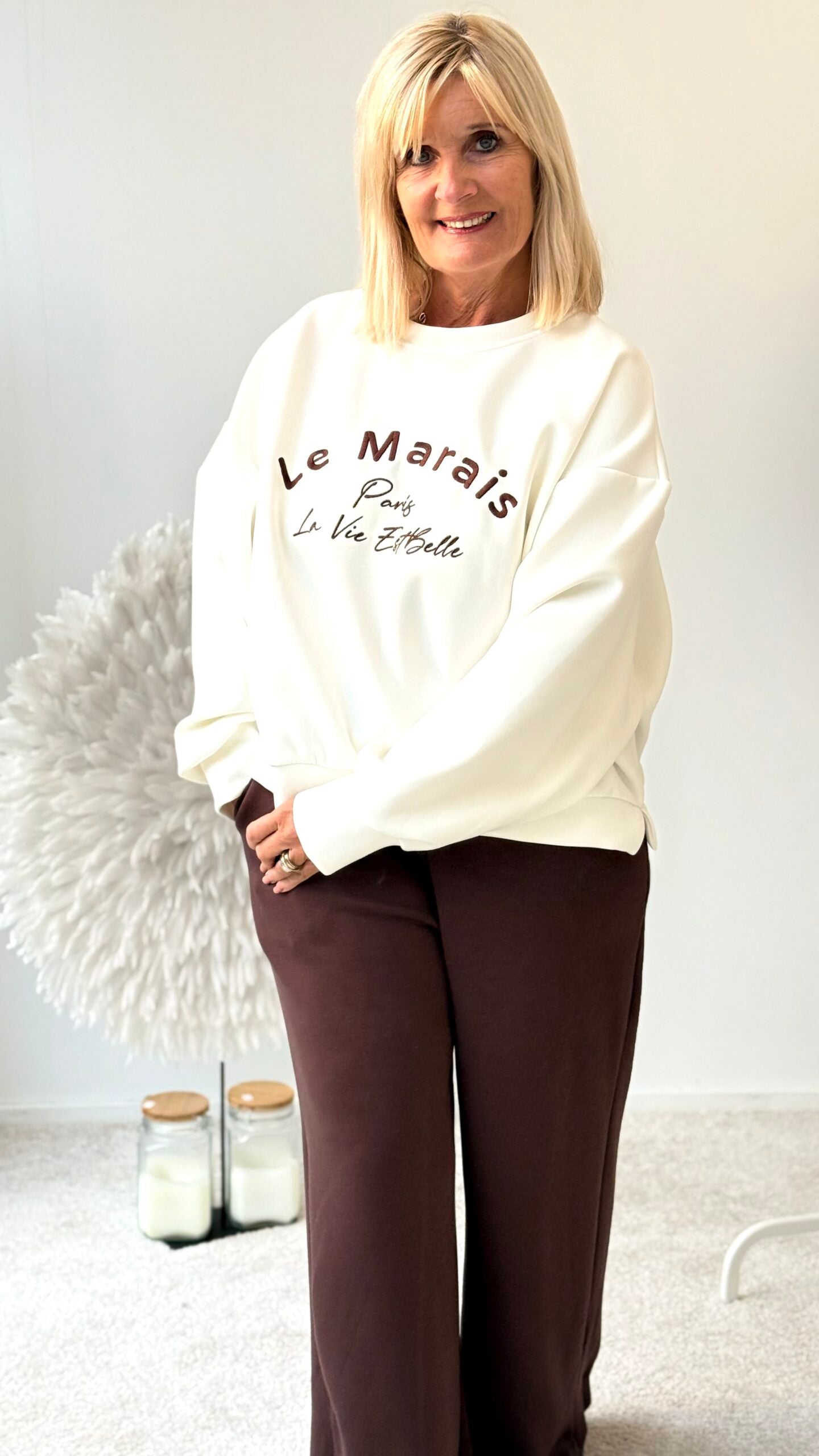 SWEATSHIRT "LEMA "ECRU