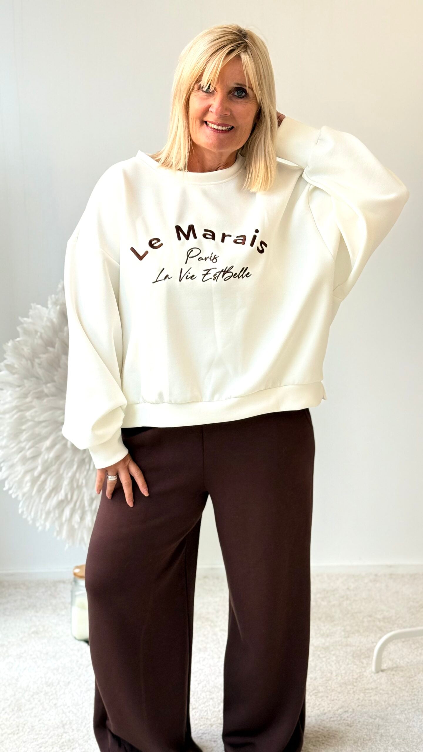 SWEATSHIRT "LEMA "ECRU