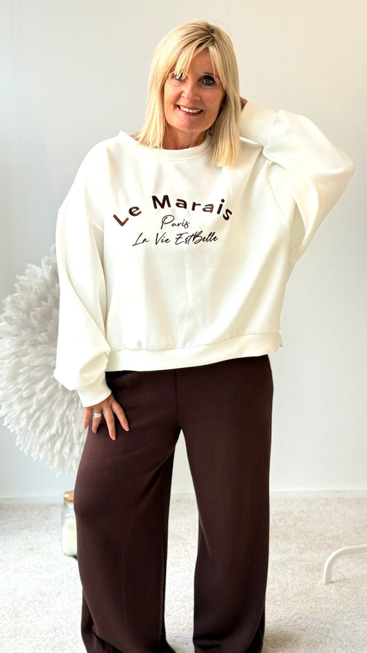 SWEATSHIRT "LEMA "ECRU