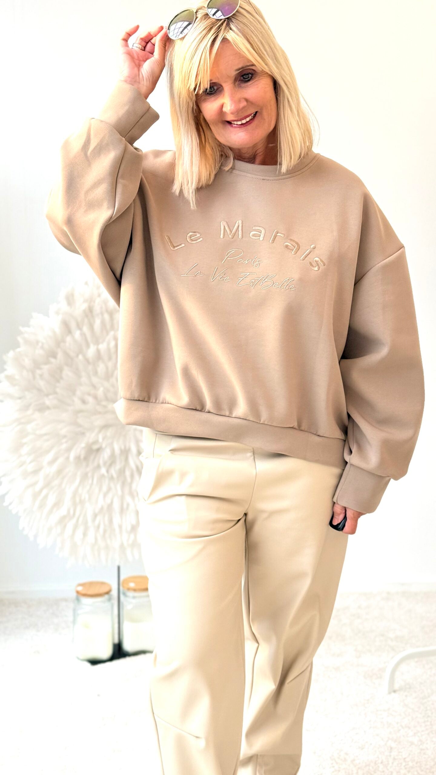 SWEATSHIRT "LEMA" TAUPE