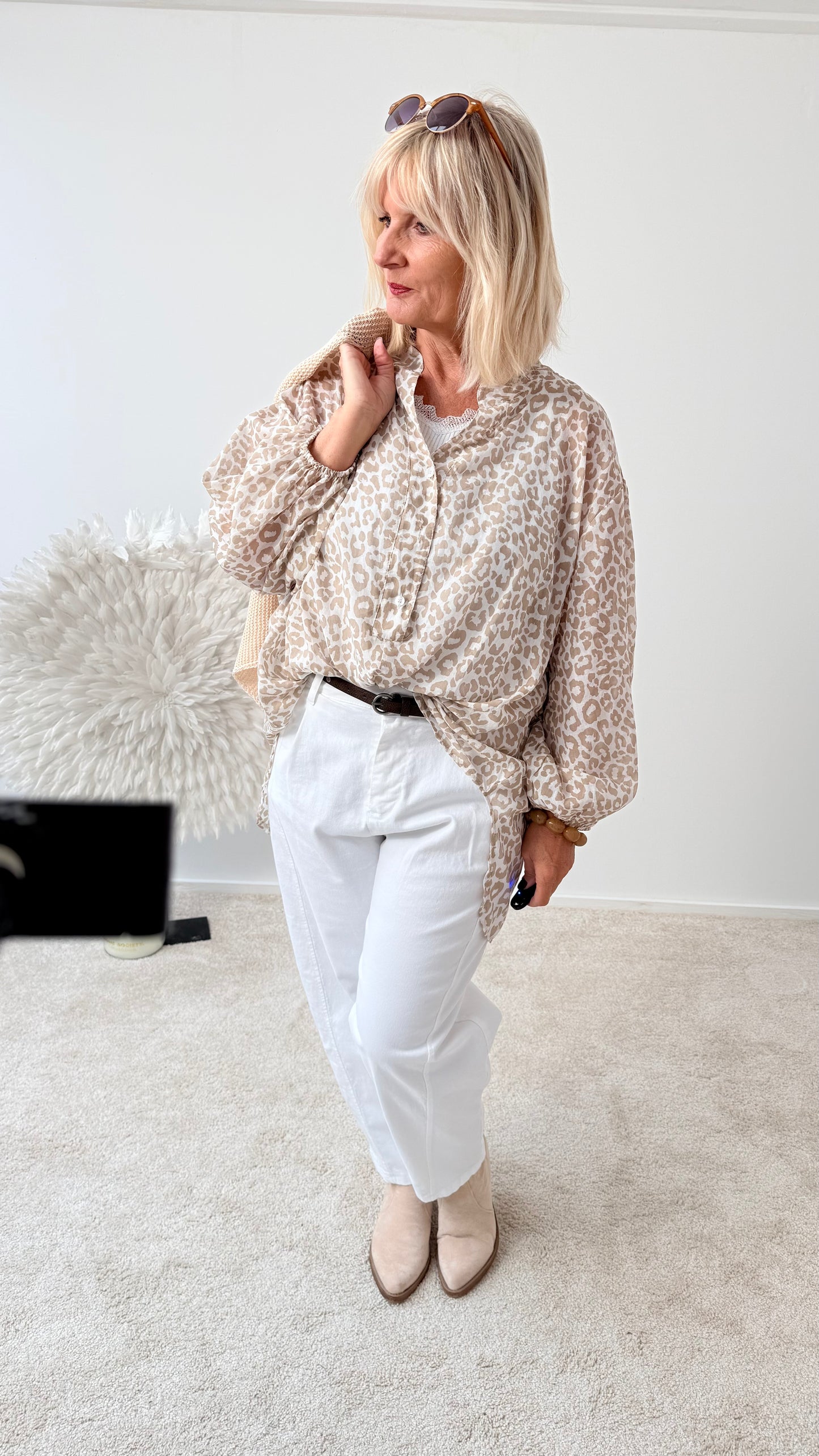 BLUSE ANIMAL"BEIGE"