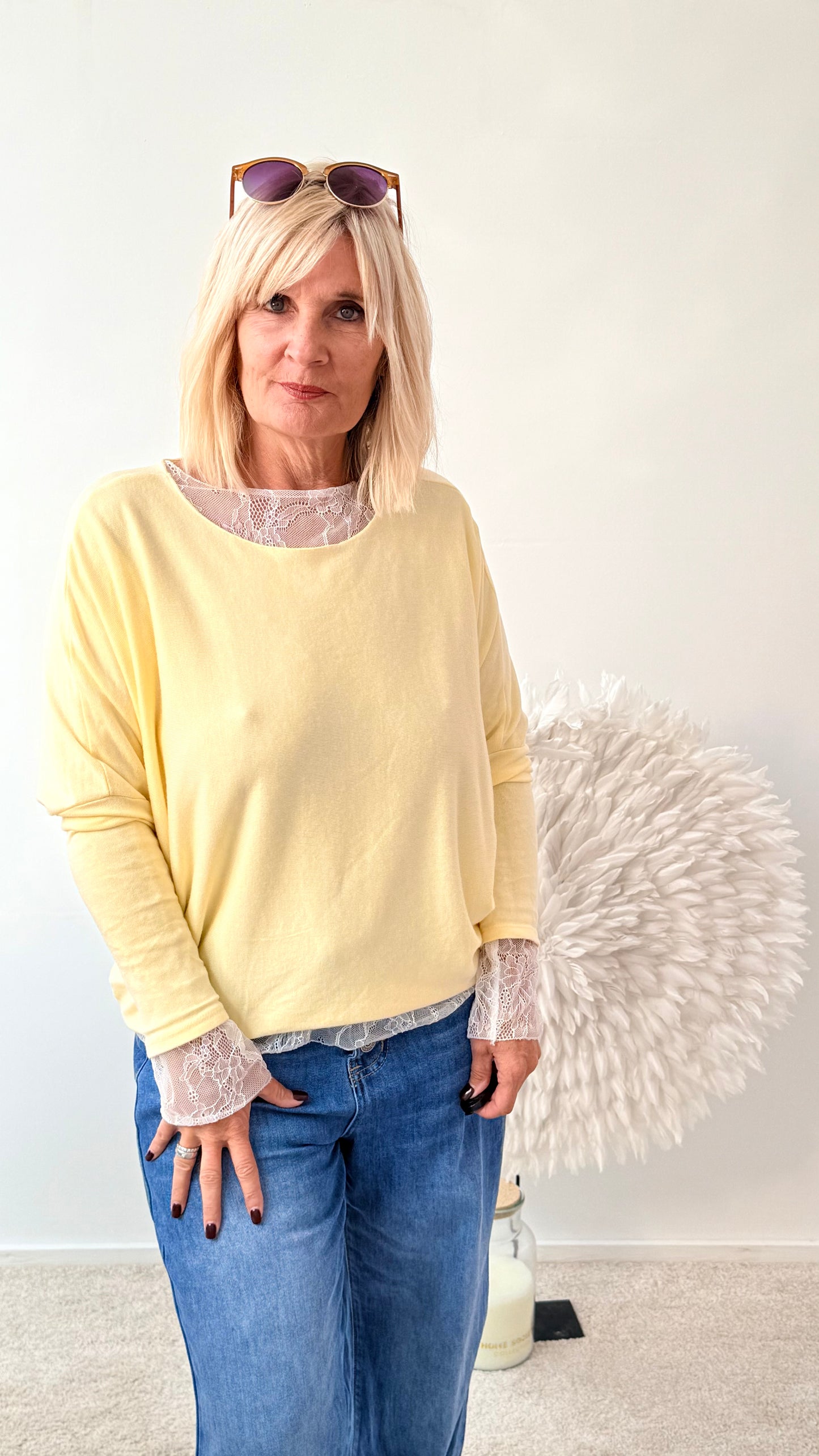 PULLI MIT STULPE"BUTTERMILK