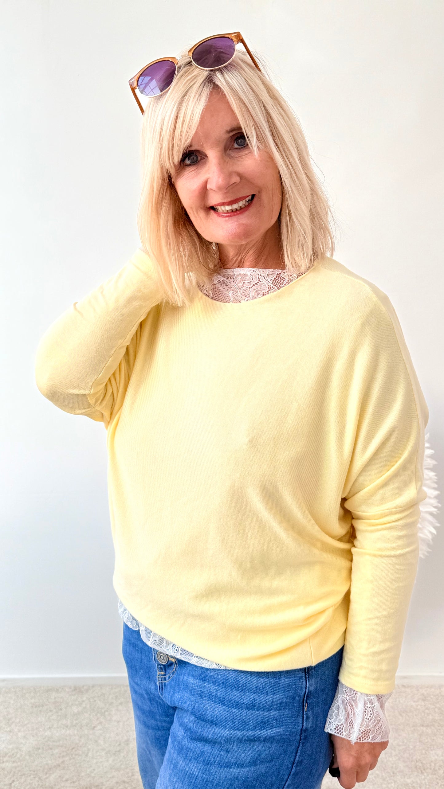 PULLI MIT STULPE"BUTTERMILK
